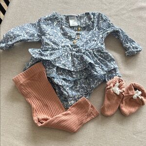 Floral Blue and Pink Kids Matching Set